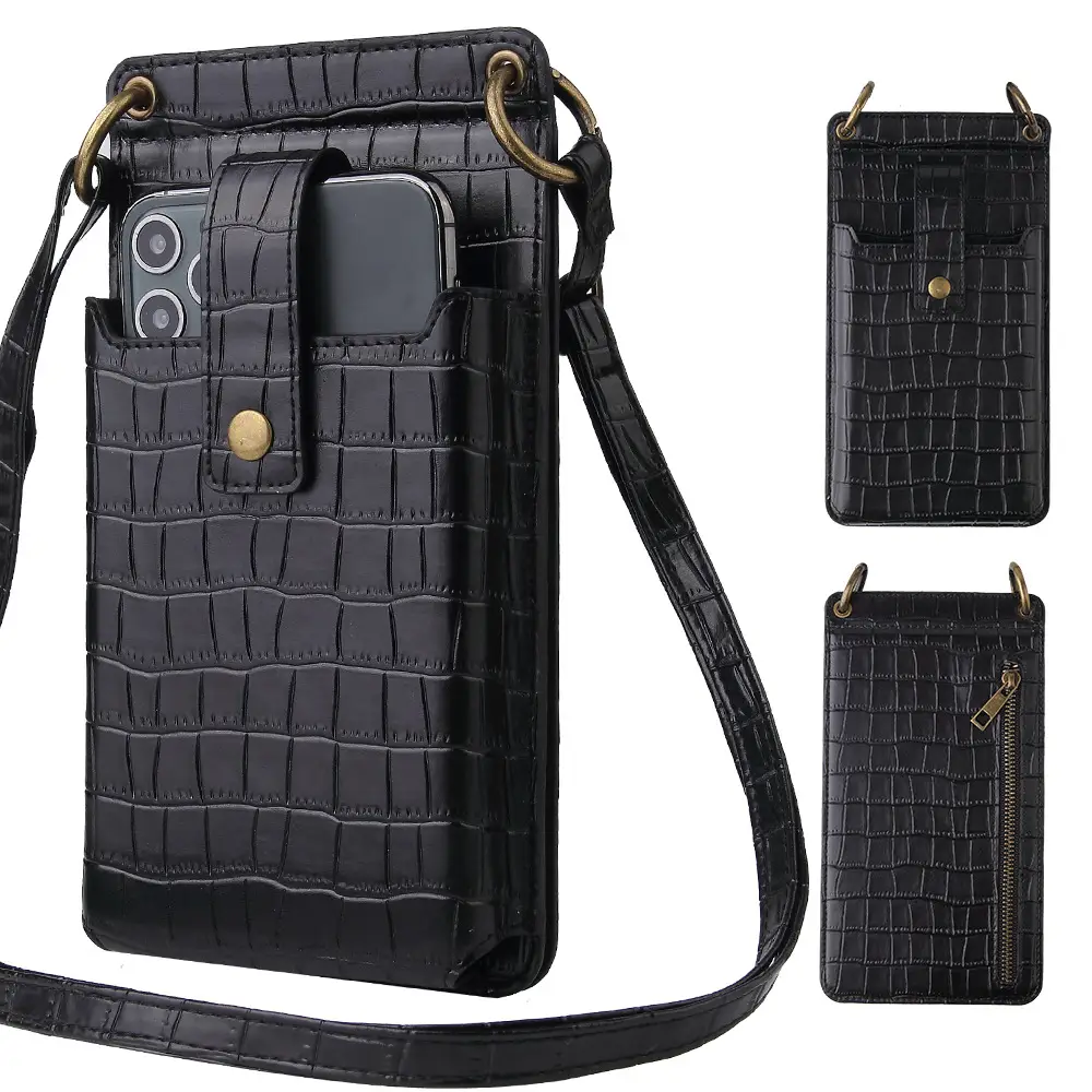 Women's Mini Crossbody Phone Bag with Crocodile Pattern — feature 8