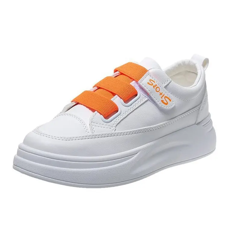 Women White Thick Sole Flat Sneakers All Match 2021
