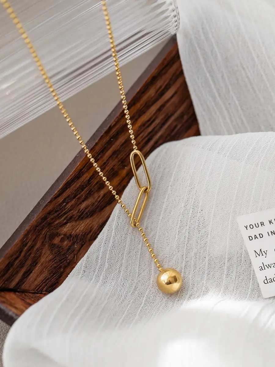 Gold Tassel Necklace for Women Short Clavicle Chain - Image 4