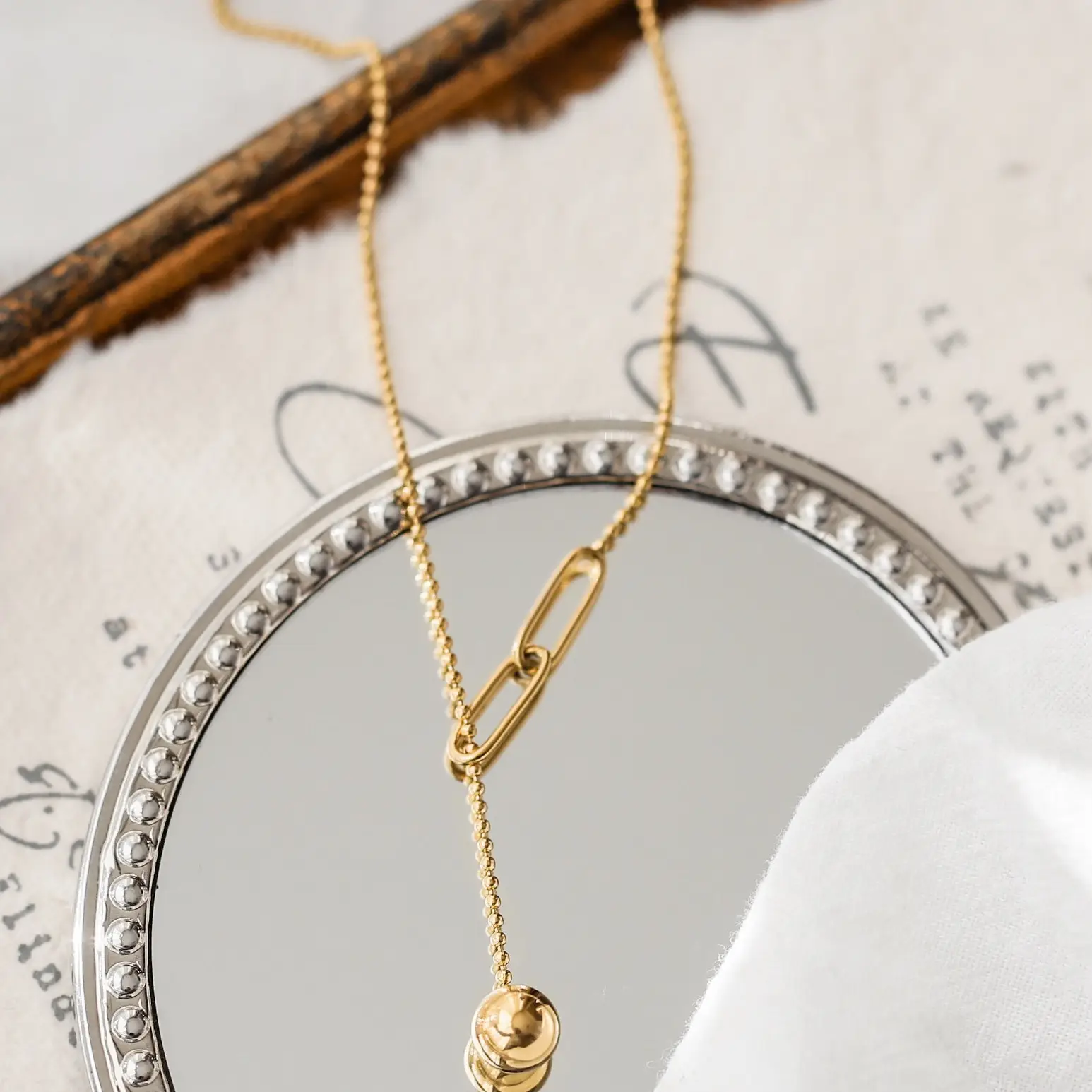 Gold Tassel Necklace for Women Short Clavicle Chain - Image 5