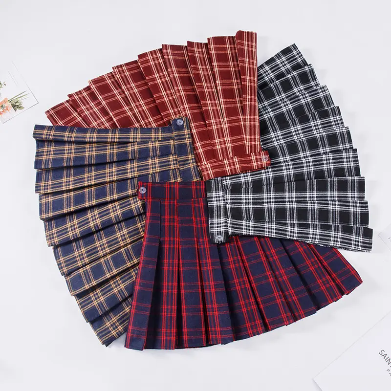 Women Plaid High Waist Skirts Autumn Winter 2021