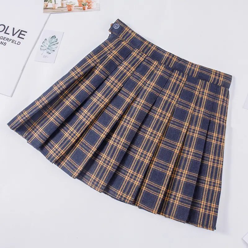 Women Plaid High Waist Skirts Autumn Winter 2021