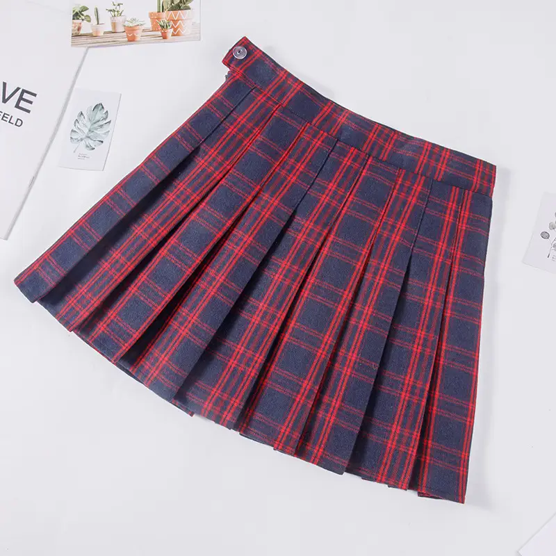 Women Plaid High Waist Skirts Autumn Winter 2021