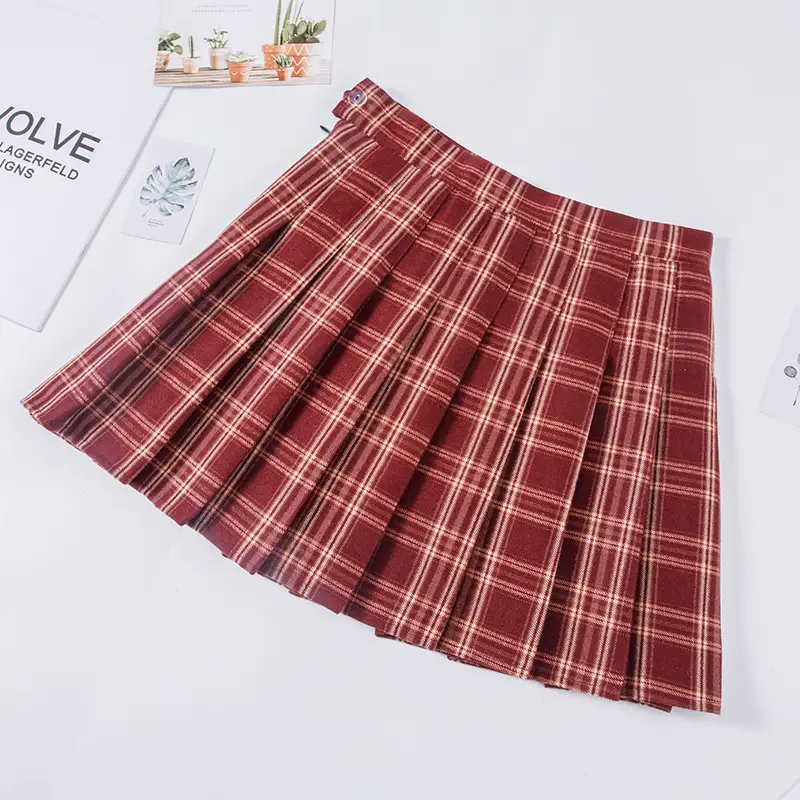 Women Plaid High Waist Skirts Autumn Winter 2021