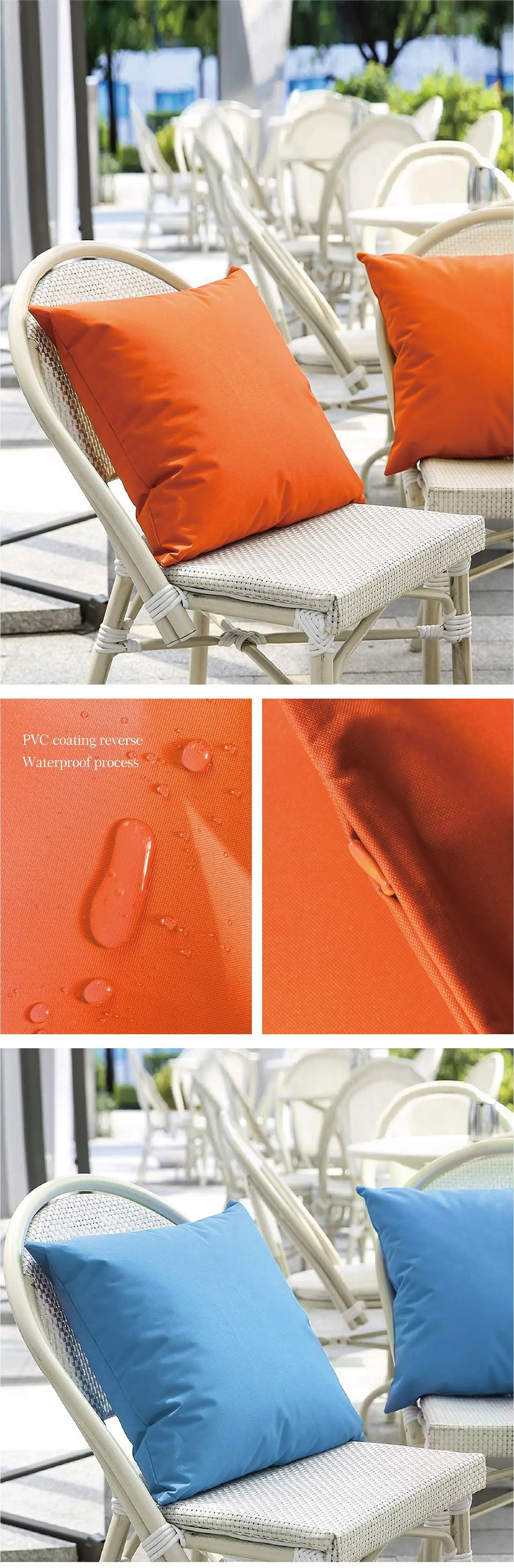 Blue Waterproof Outdoor Pillowcase Cushion Cover — feature 5