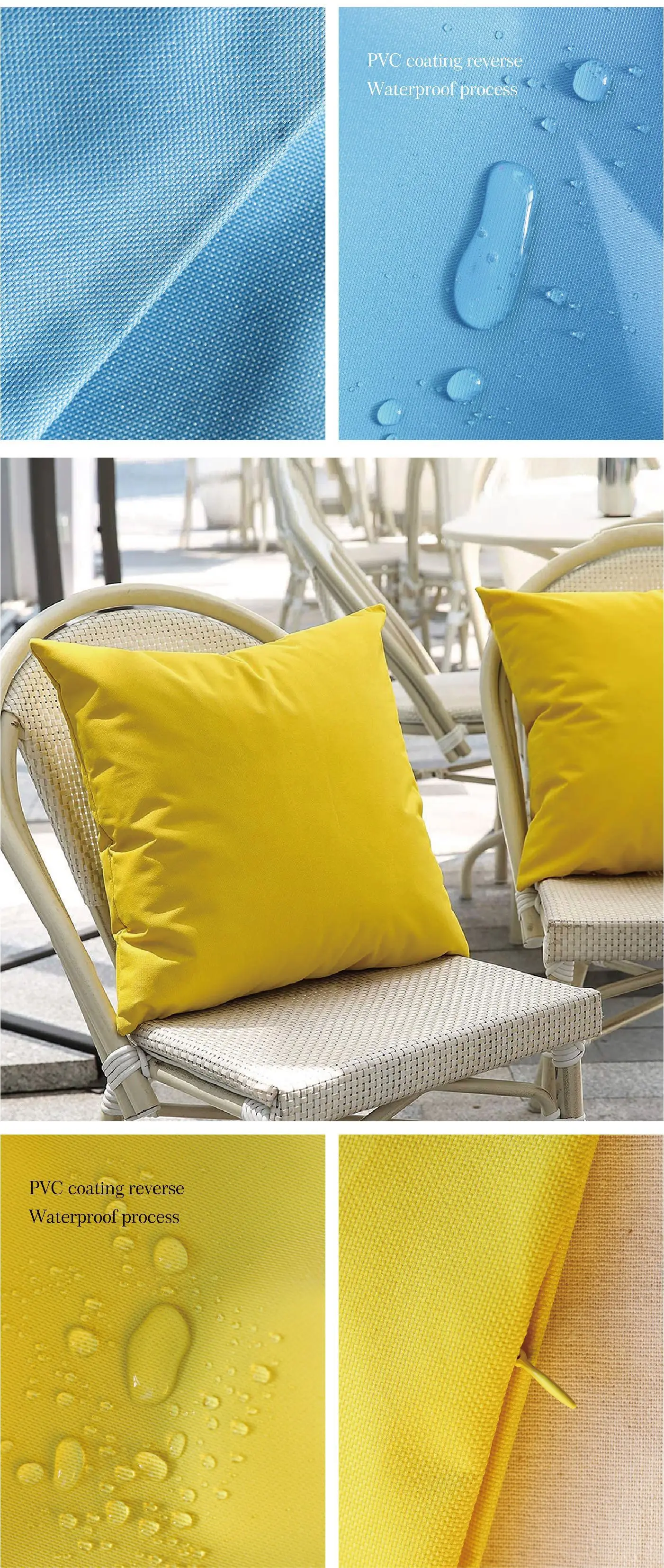 Blue Waterproof Outdoor Pillowcase Cushion Cover — feature 6