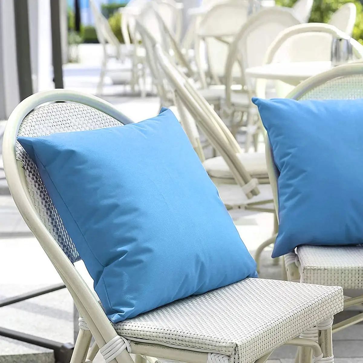 Blue Waterproof Outdoor Pillowcase Cushion Cover