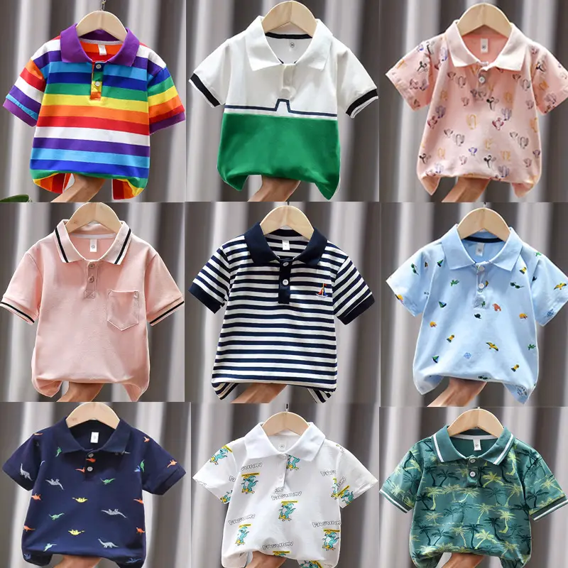 Dinosaur Printed Boys Summer Polo Shirt White - Image 16