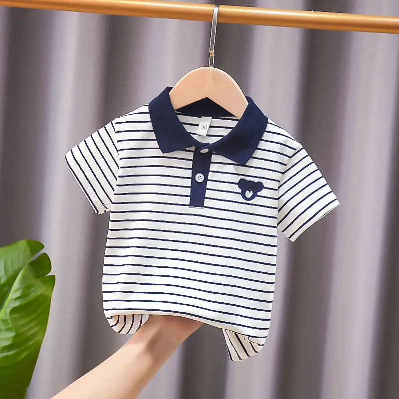 Dinosaur Printed Boys Summer Polo Shirt White - Image 14