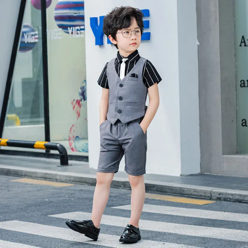 Kids Korean Style 2-Piece Suit Black