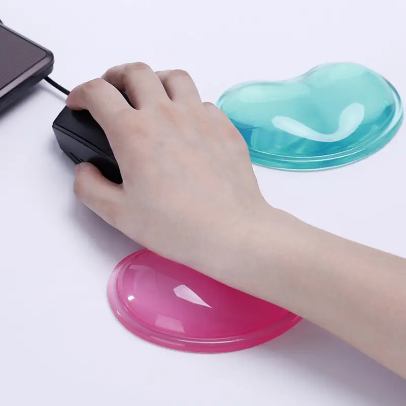 Crystal Wrist Mouse Pad Heart Shape Transparent Silicone Office Support - Image 10