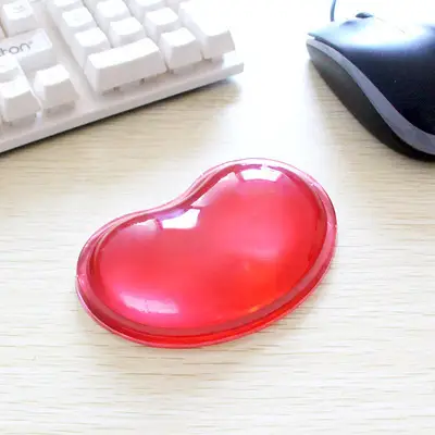 Crystal Wrist Mouse Pad Heart Shape Transparent Silicone Office Support - Image 3