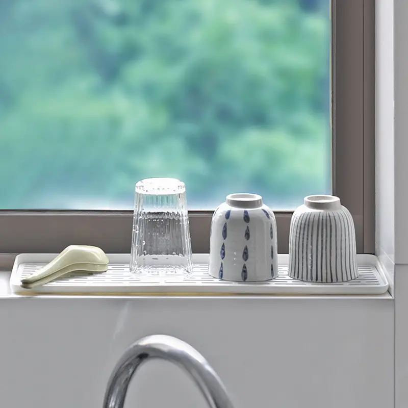 Japanese Double-layer Draining Tray Rectangular Kitchen Water Cup Holder - Image 5