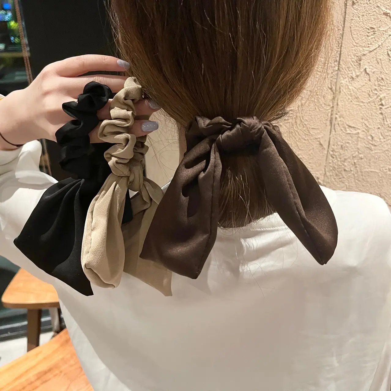 Satin Bowstring Hair Loop for Women Elegant Mori Style - Image 2