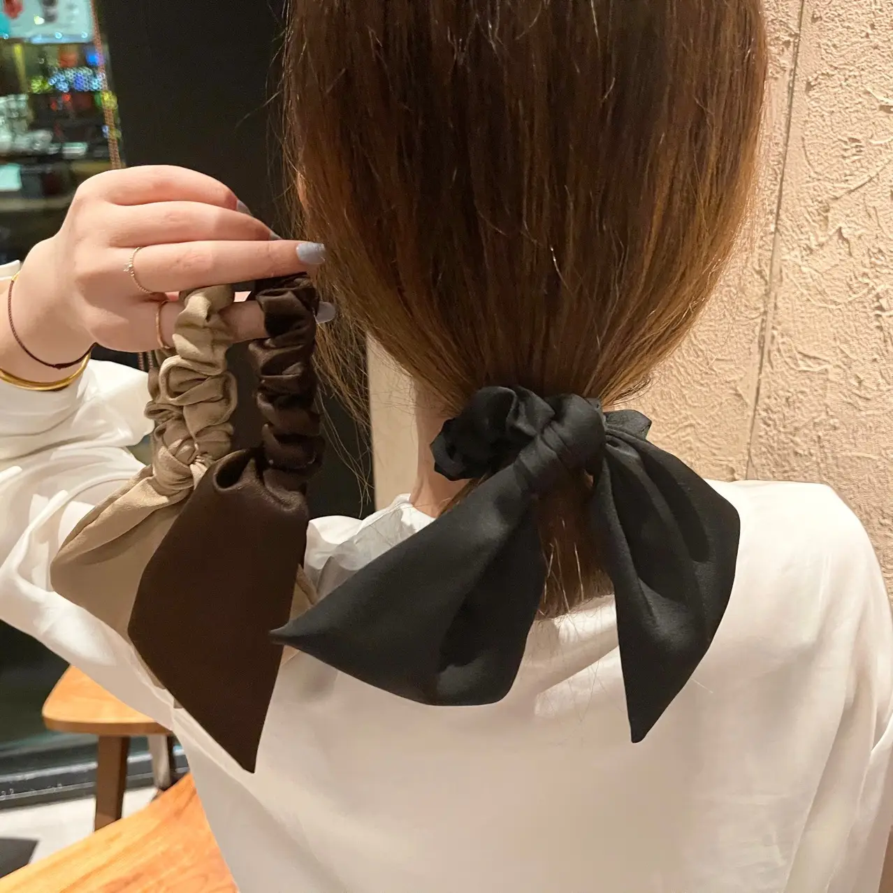 Satin Bowstring Hair Loop for Women Elegant Mori Style - Image 3