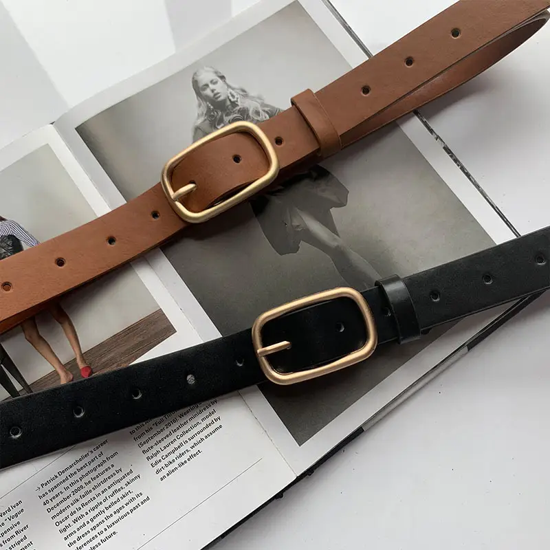 Korean Style Women's Belt Brown Gold Chain - Image 6
