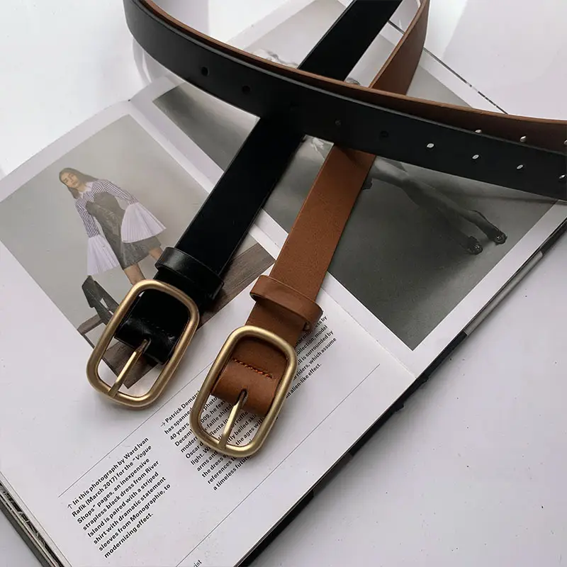 Korean Style Women's Belt Brown Gold Chain - Image 7