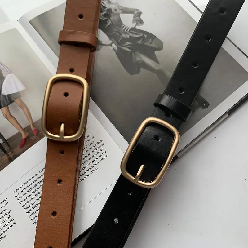 Korean Style Women's Belt Brown Gold Chain - Image 3