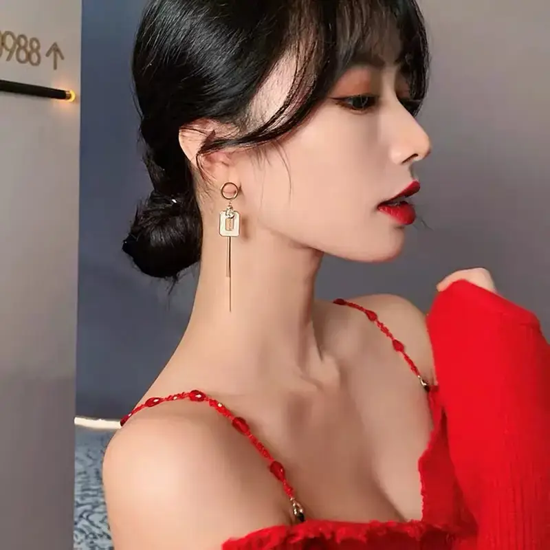 Korean Asymmetric Shell Geometric Earrings for Women 2021 - Image 4
