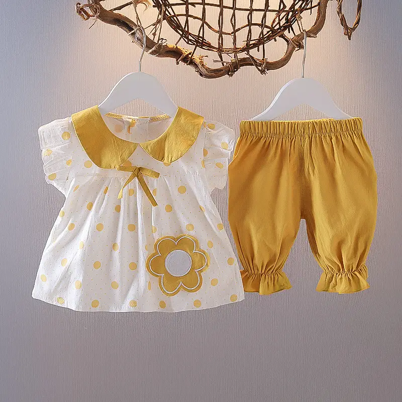 Girls Summer Polka Dot Top & Shorts Set Pink White - Image 4