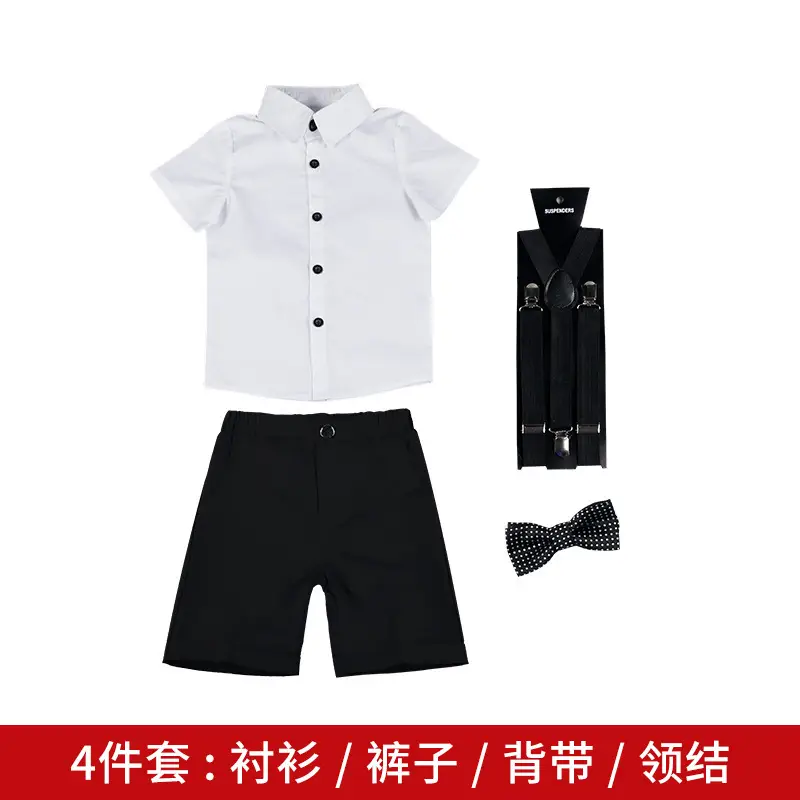 Children Striped Suit with Suspenders 2024 Spring Boys - Image 4