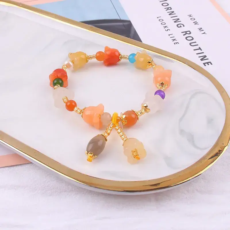 Golden Jade Pumpkin Bracelet for Women Ethnic Style - Image 14