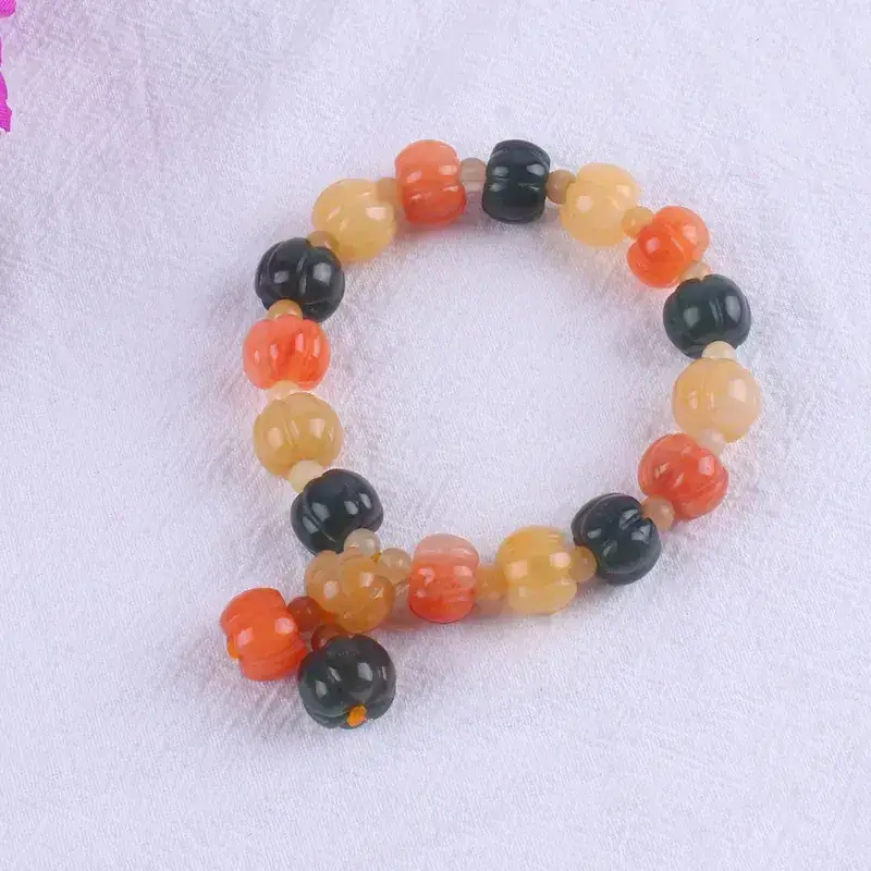 Golden Jade Pumpkin Bracelet for Women Ethnic Style - Image 5