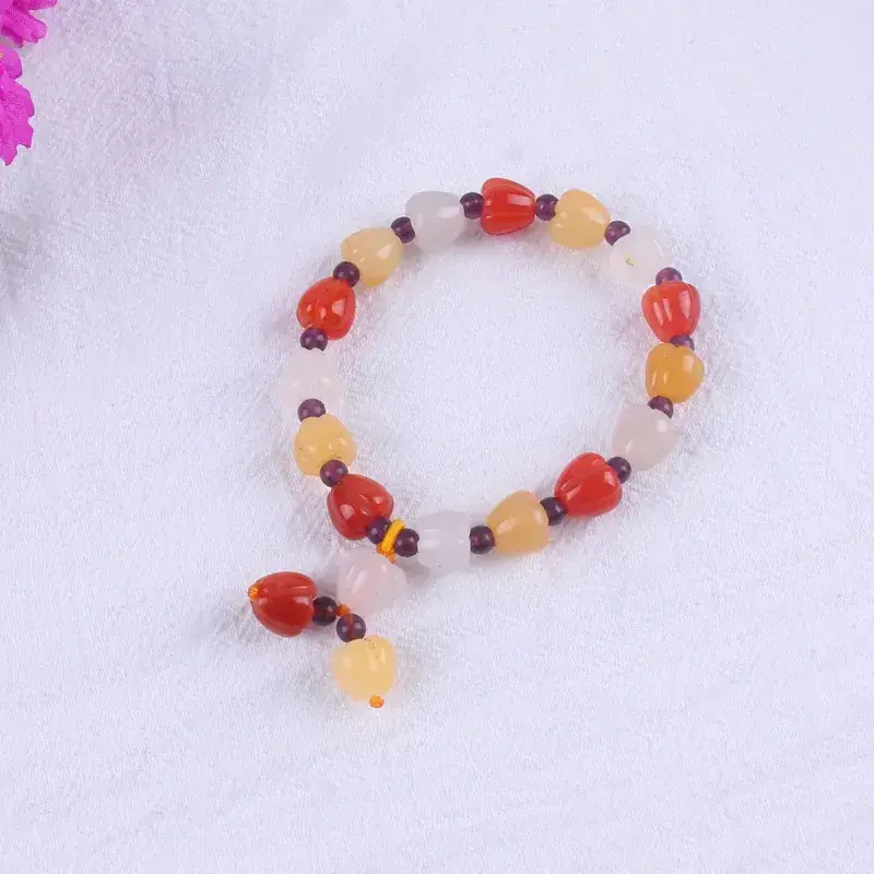 Golden Jade Pumpkin Bracelet for Women Ethnic Style - Image 7
