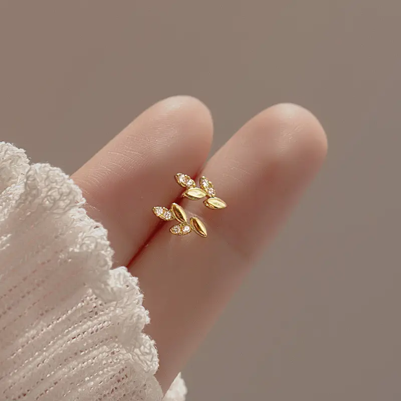 925 Sterling Silver Gold Small Earrings for Women