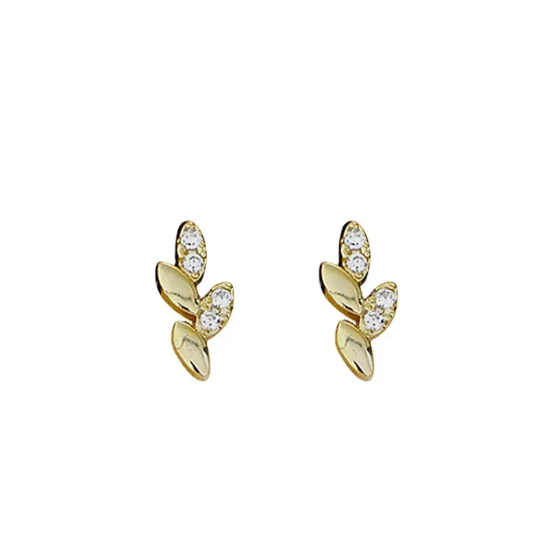 925 Sterling Silver Gold Small Earrings for Women