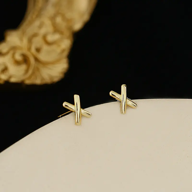 925 Sterling Silver Gold Small Earrings for Women