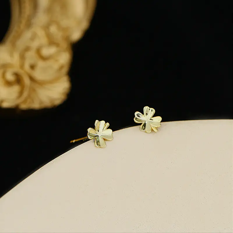 925 Sterling Silver Gold Small Earrings for Women