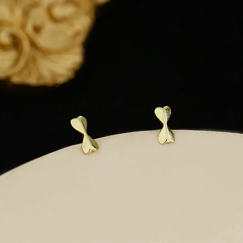 925 Sterling Silver Gold Small Earrings for Women