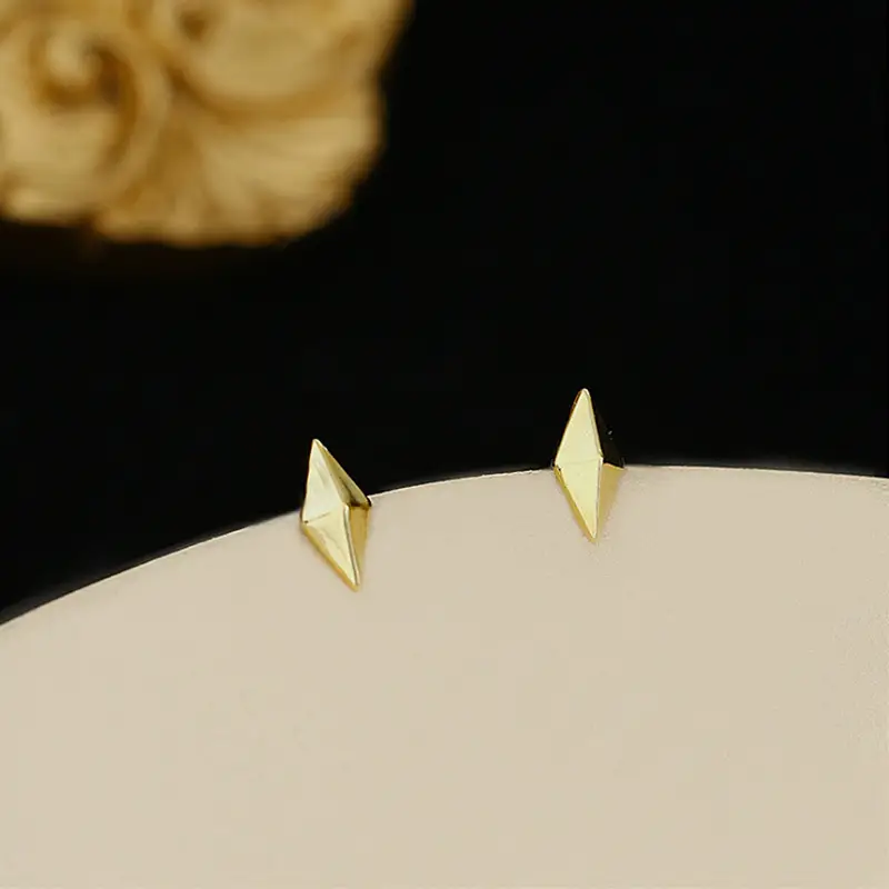 925 Sterling Silver Gold Small Earrings for Women