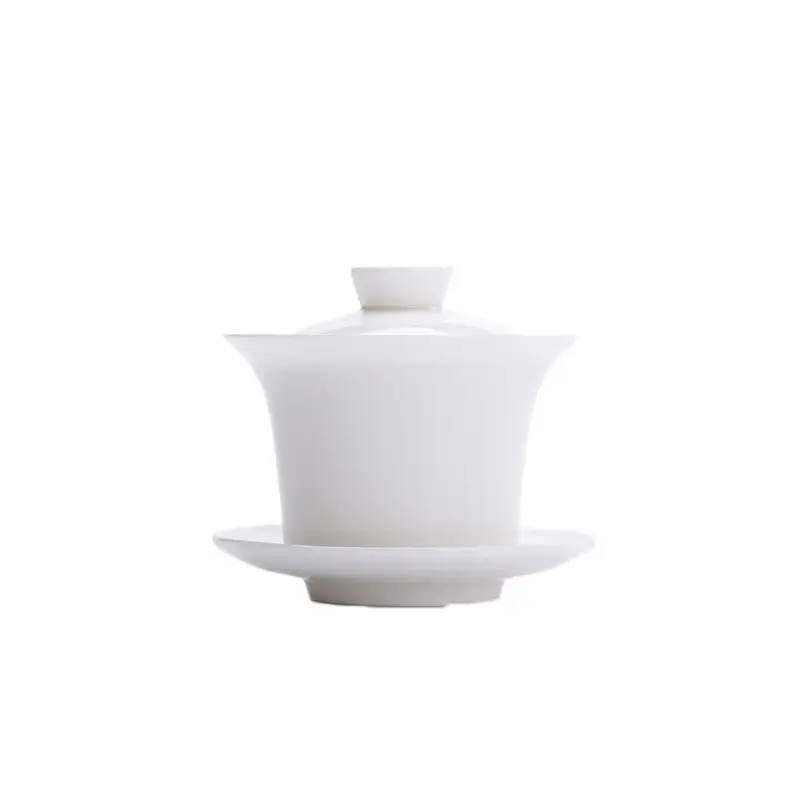 White Porcelain Tea Bowl with Lid 1000ML - Image 9