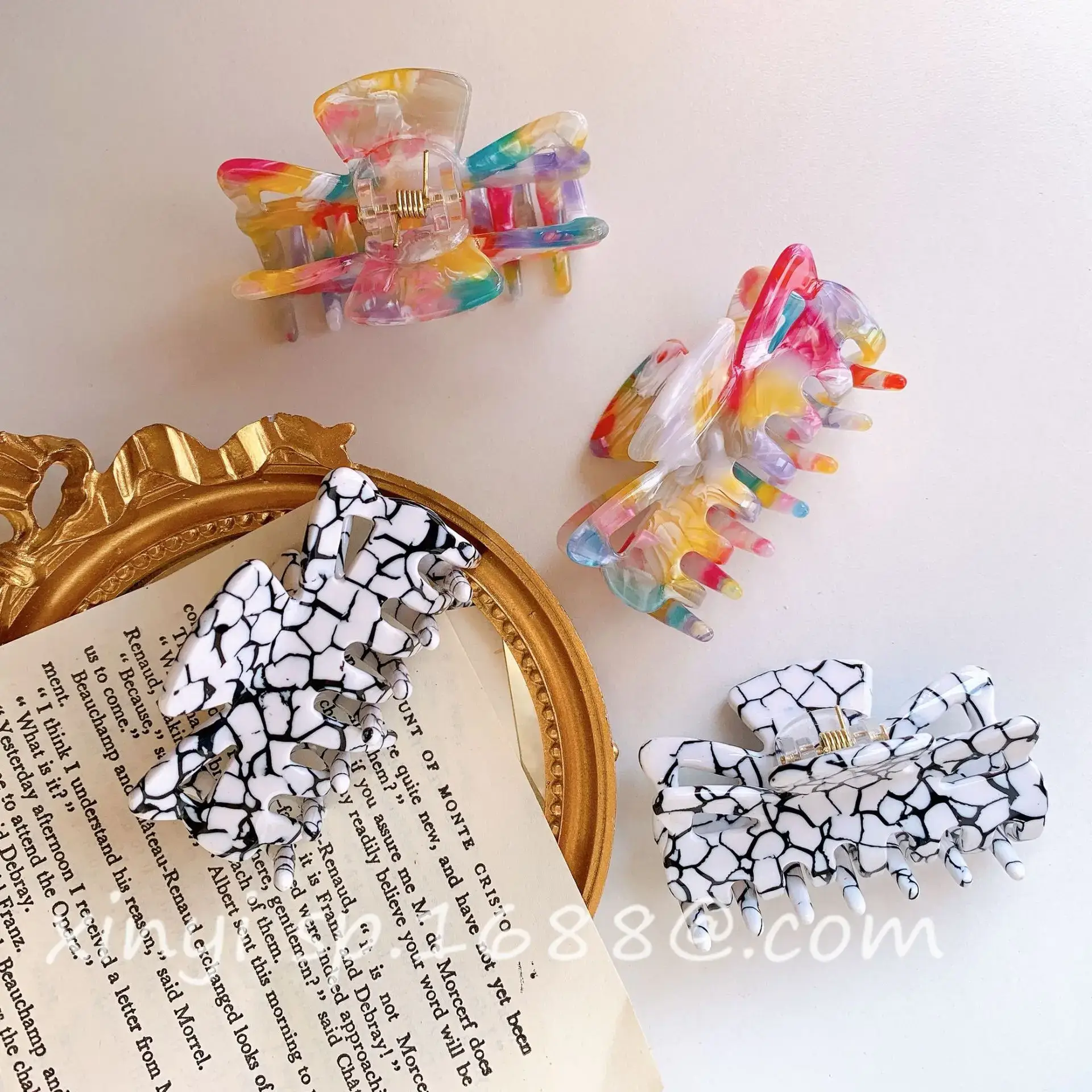 Korean Hyuna Colorful Acetic Acid Hairpin Bow Accessory - Image 2