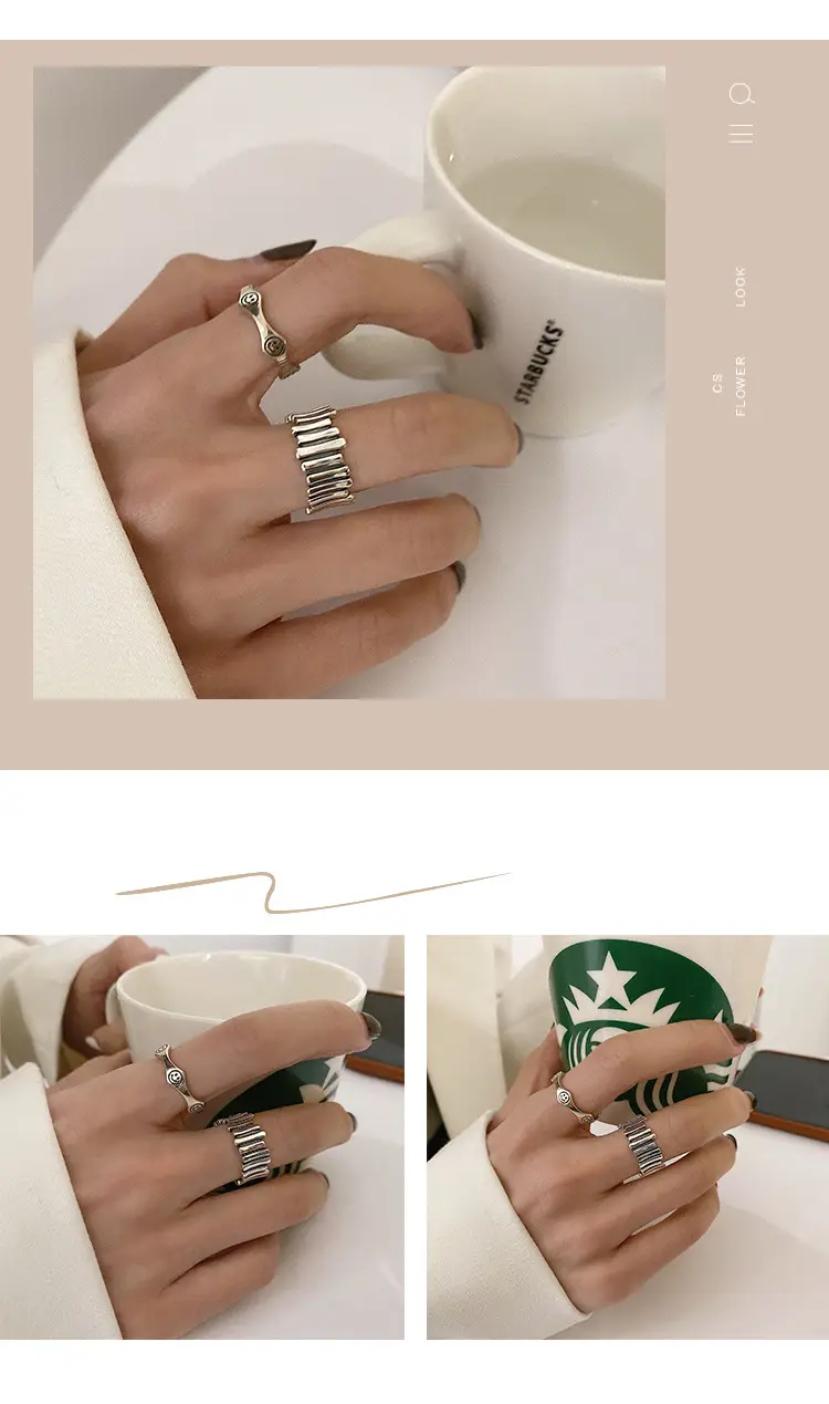 Smiling Face Wave Fence Ring for Women — feature 3