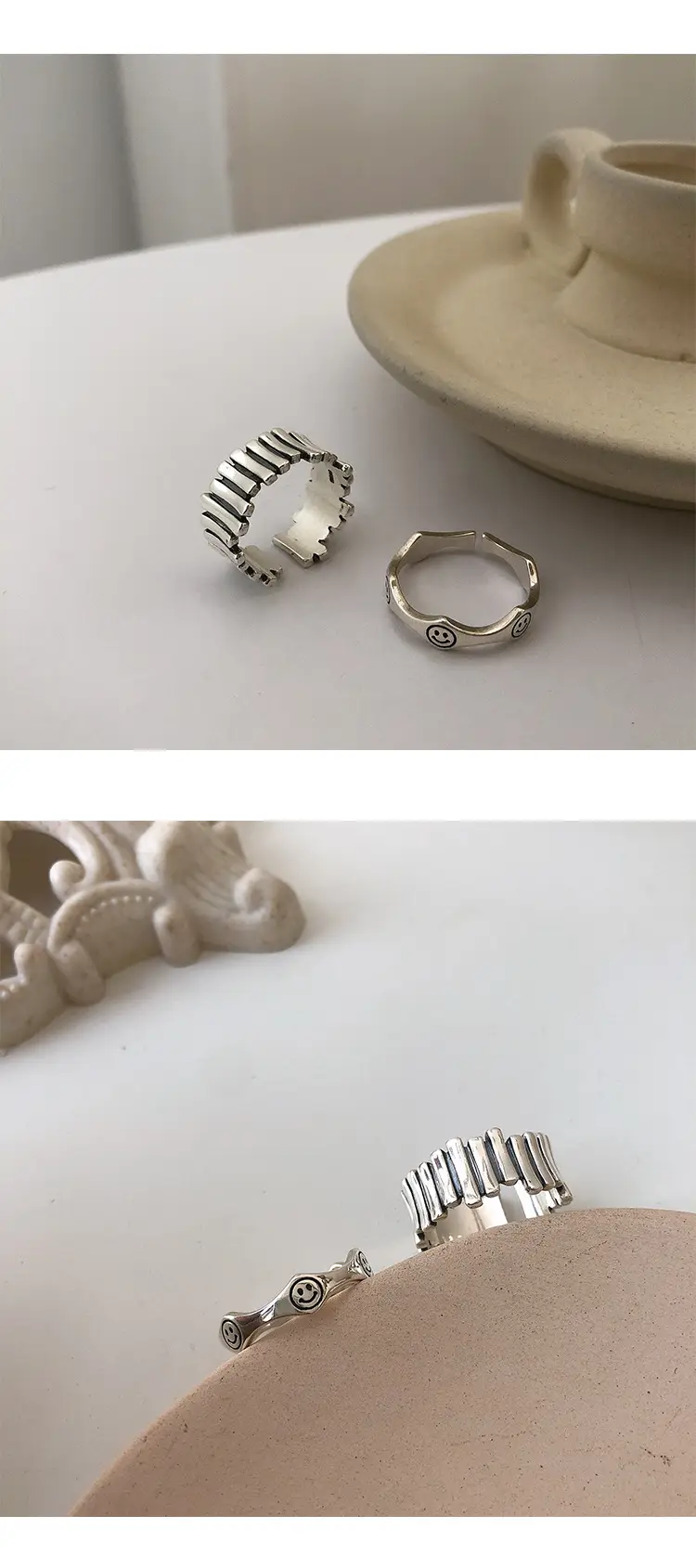 Smiling Face Wave Fence Ring for Women — feature 7