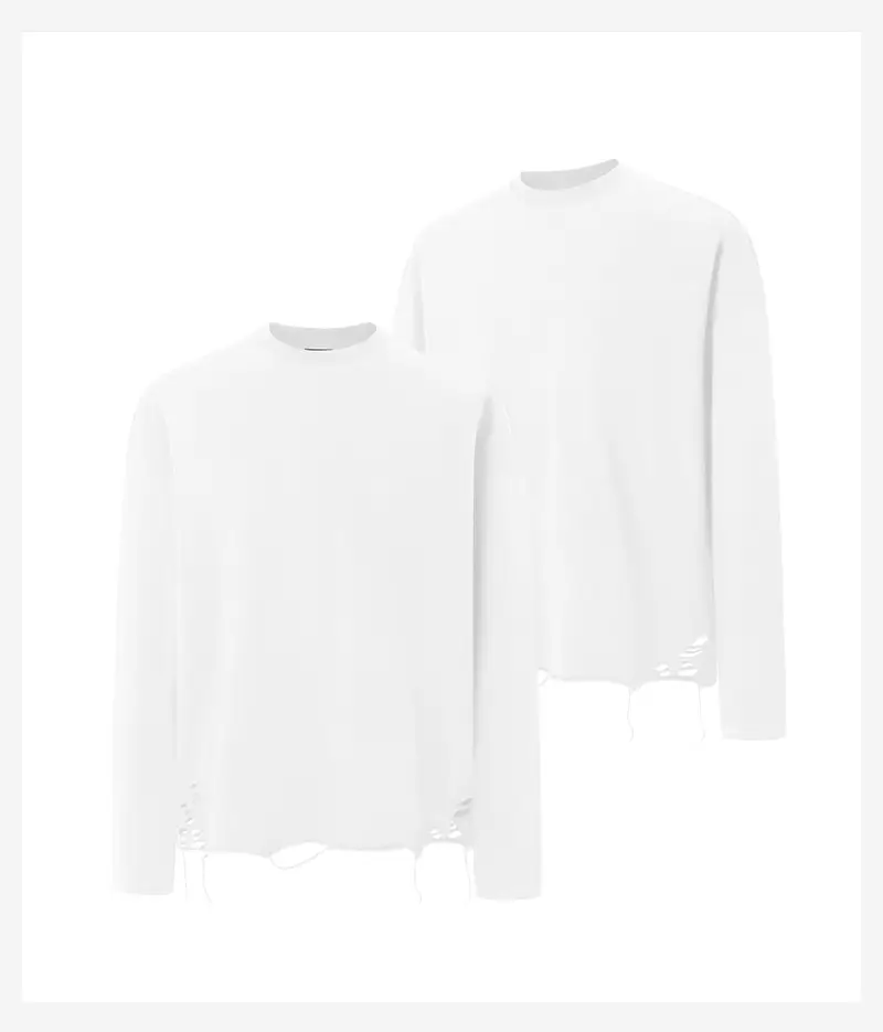 Men Black Distressed Long Sleeve T-Shirt — feature 13