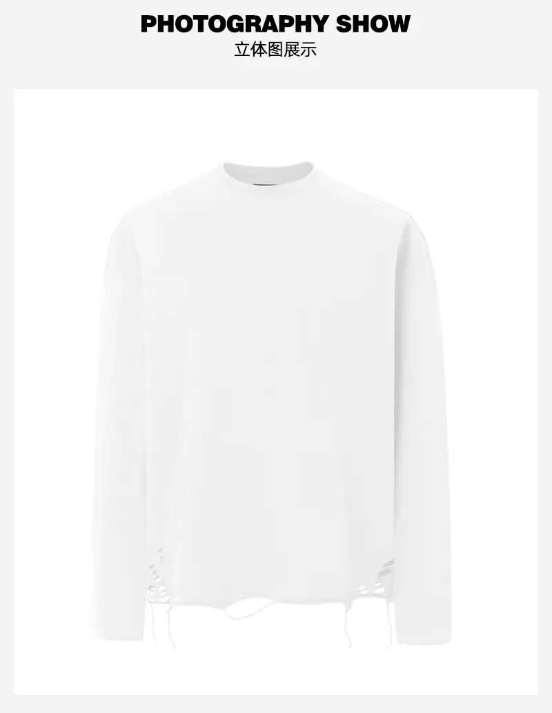 Men Black Distressed Long Sleeve T-Shirt — feature 9