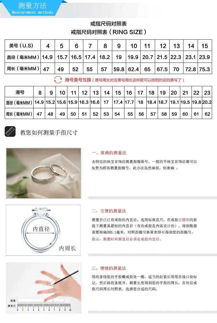 阿里戒指尺码图