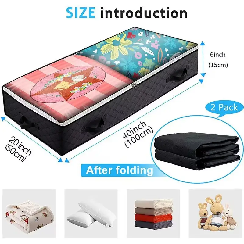 Foldable Quilt Storage Bags for Bed Under Bed Storage - Image 2
