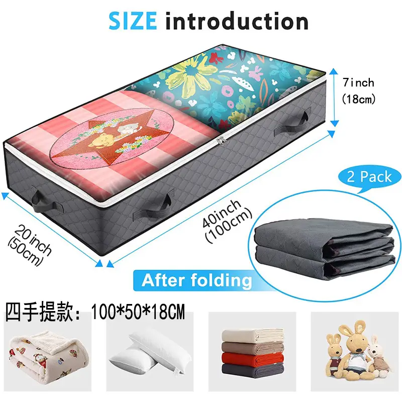 Foldable Quilt Storage Bags for Bed Under Bed Storage - Image 3