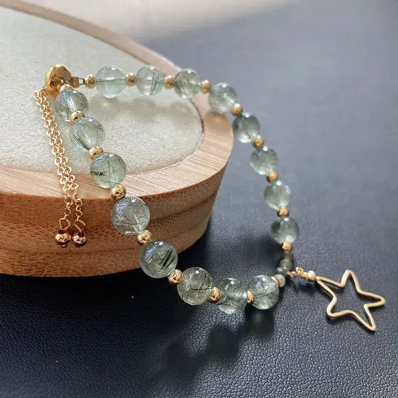 Jingyao Green Crystal Star Bracelet 15cm - Image 5