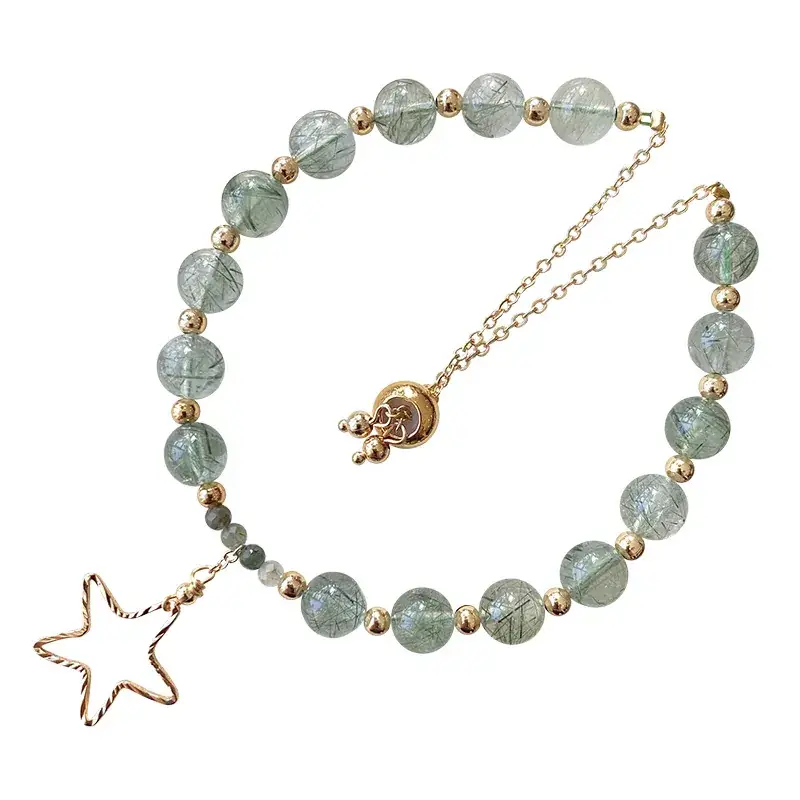 Jingyao Green Crystal Star Bracelet 15cm - Image 6