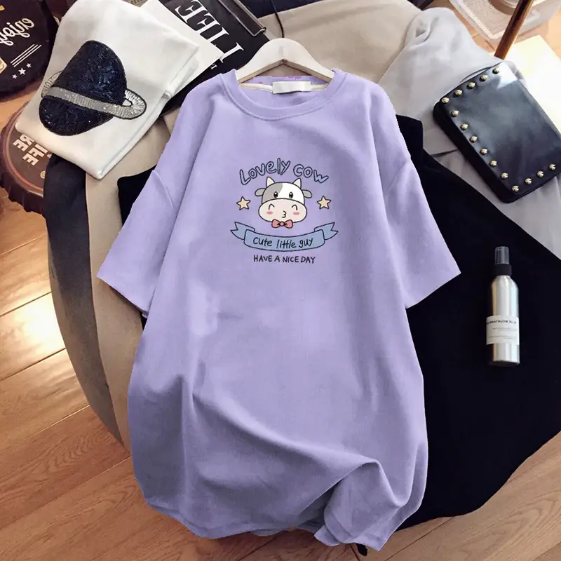 Pregnant Women T-shirt 2023 Cotton Loose Mid Length — feature 17