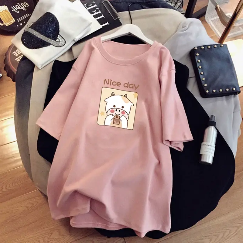 Pregnant Women T-shirt 2023 Cotton Loose Mid Length — feature 5