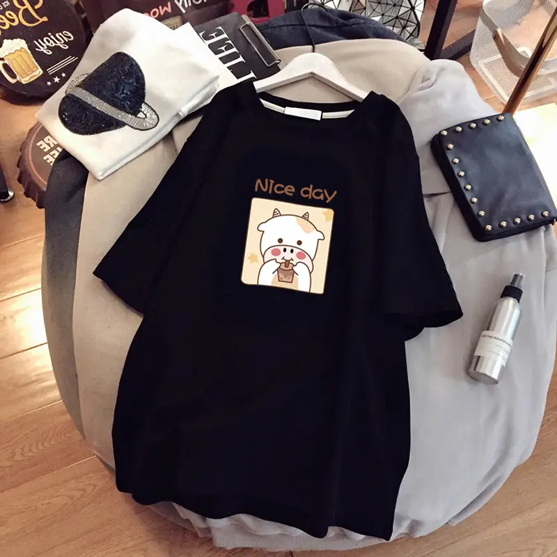 Pregnant Women T-shirt 2023 Cotton Loose Mid Length - Image 2