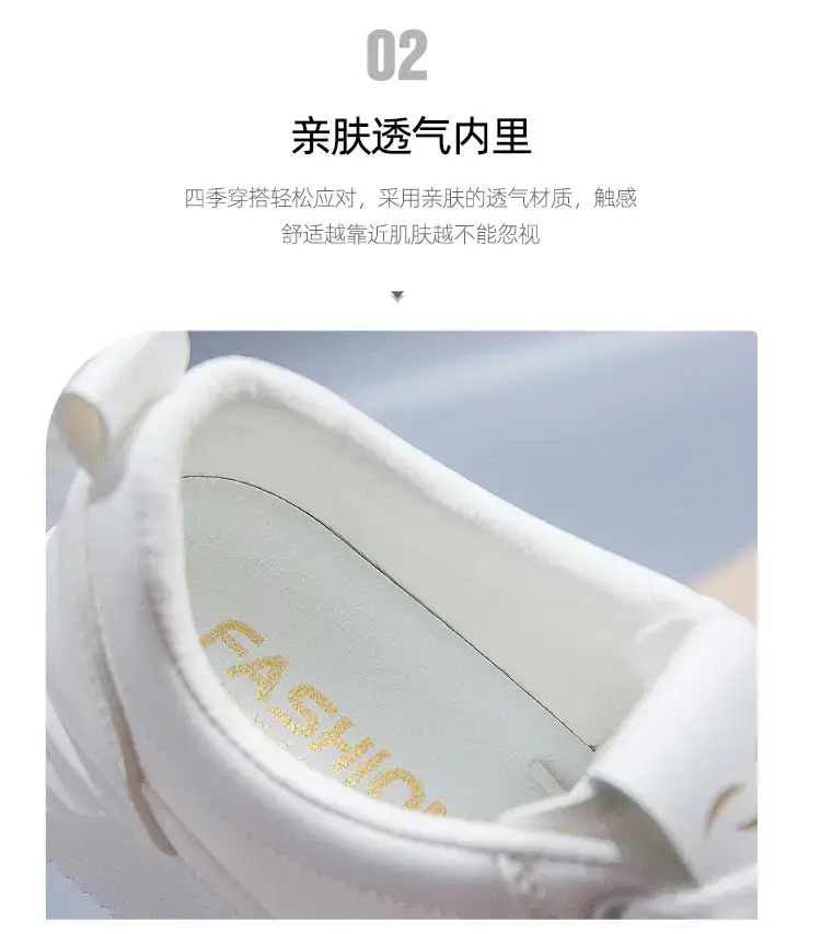 White Women's Casual Flat Shoes 2025 Spring — feature 6