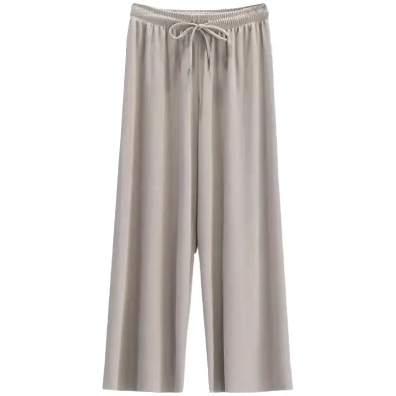 2023 Ice Silk Loose Wide Leg Pants High Waist Women - Image 9